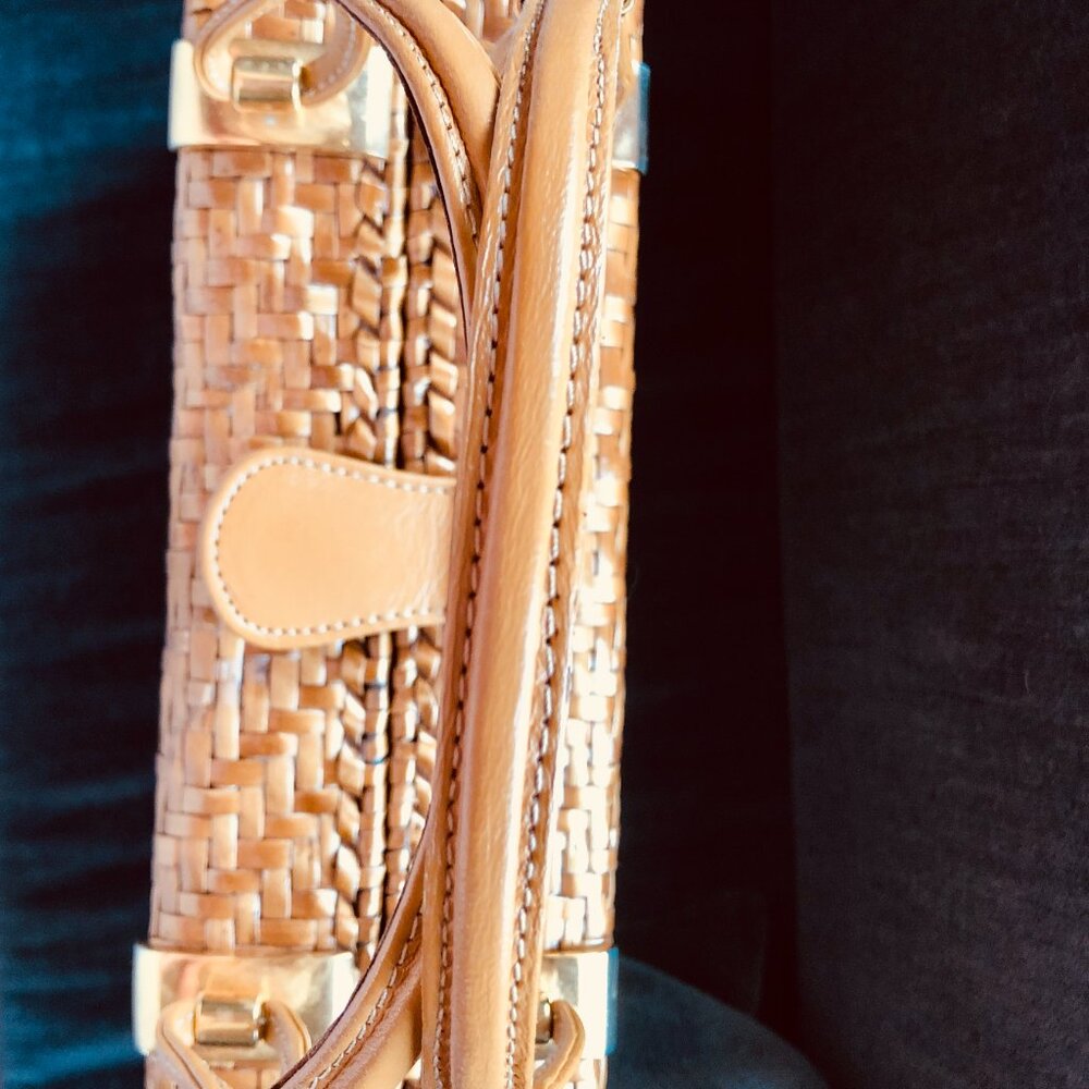 Vintage Rodo Wicker Handbag Rectangular 12x8inches - image 6